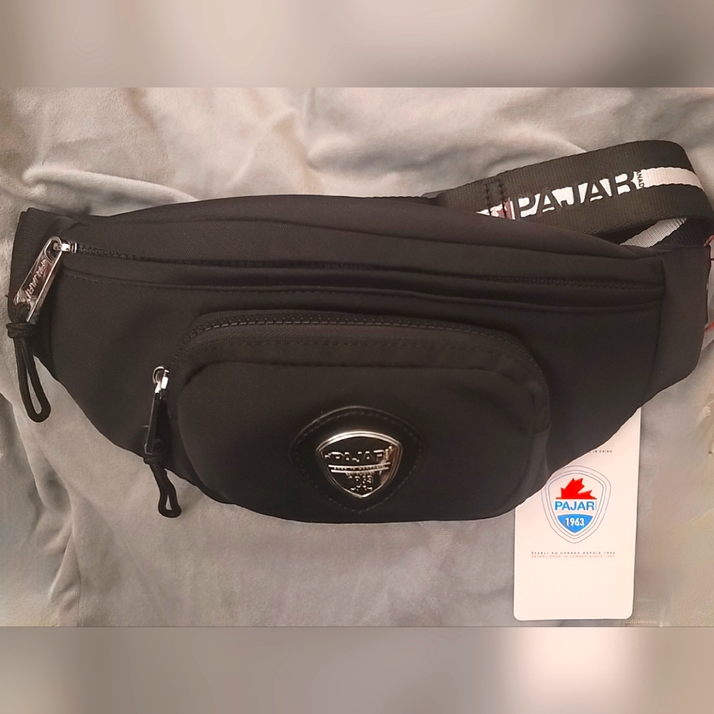 PAJAR black nylon belt bag.